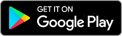 Google play logo black button with multi coloured play icon and text